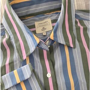 J. McLaughlin Thomas Mason Italian Broadcloth LS Striped Button Down Shirt‎ Sz M